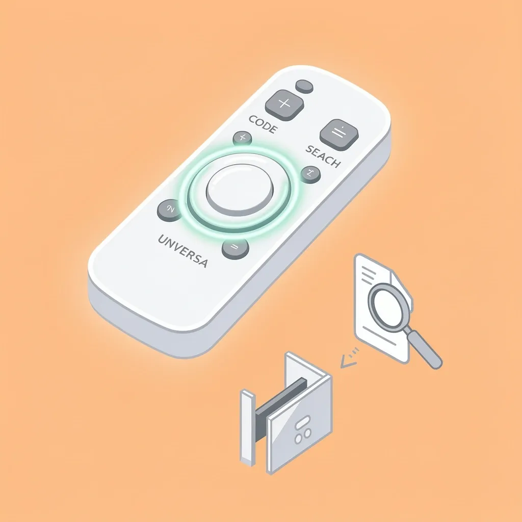 Locate code search button on universal remote without manual