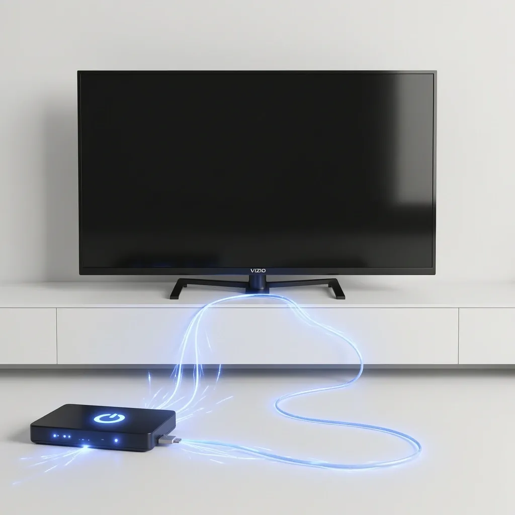 HDMI-CEC connection showing TV automatically switching input when connected device powers on