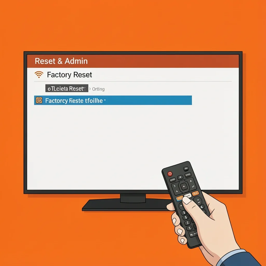 Second Factory Reset Vizio TV Person performing a second correct factory reset on Vizio TV offline for WiFi fix