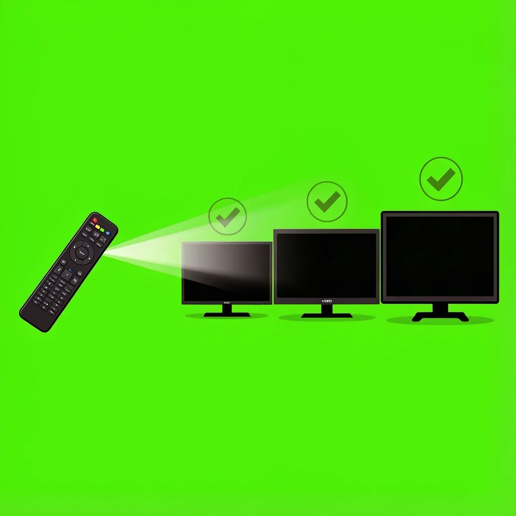 Universal remote works with various Vizio TV models including smart and older