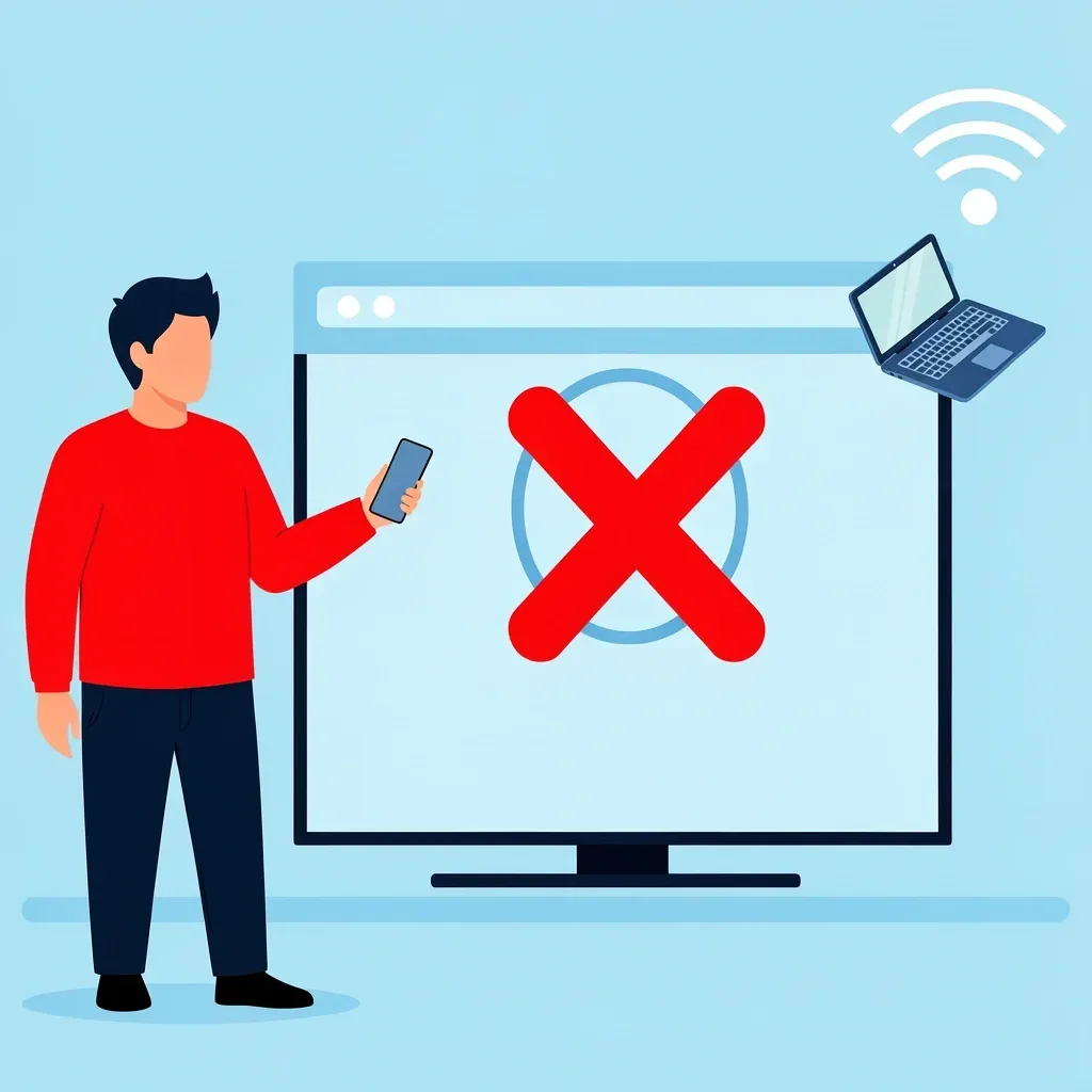 Smartphone pointing at Vizio TV with missing browser icon highlighting no built-in web browser