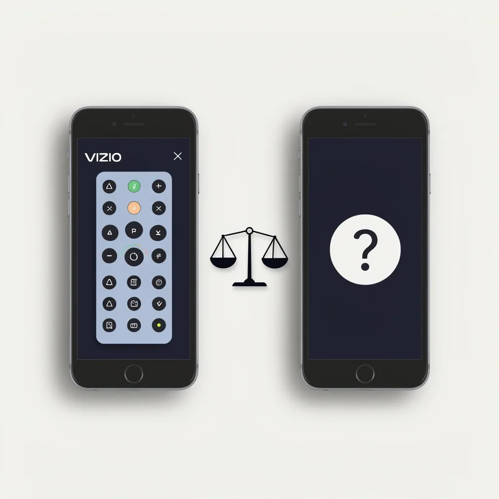 Comparison between official Vizio remote app and third-party remote app