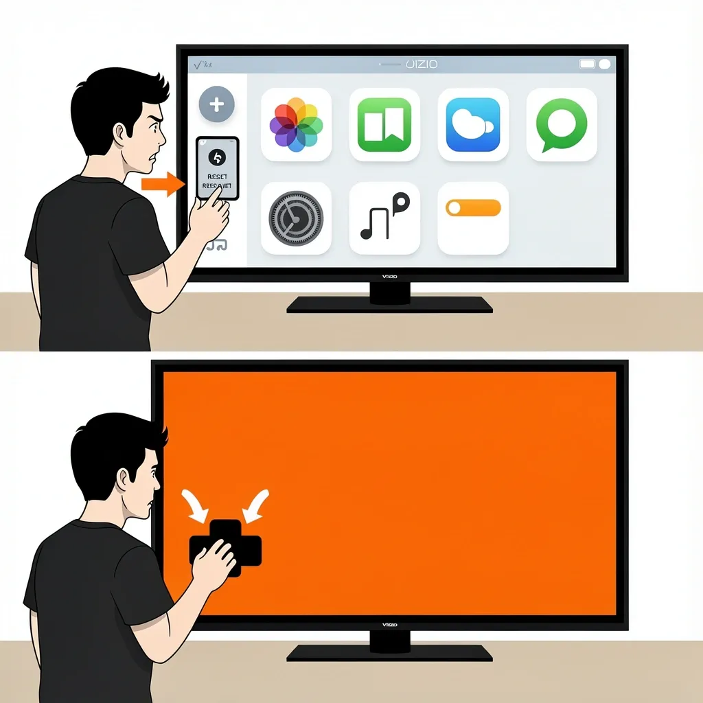 Exiting apps only mode on Vizio TV by clearing memory