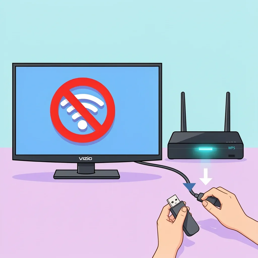 Vizio TV disconnected from Wi-Fi with options: WPS button on router and USB keyboard plugged in