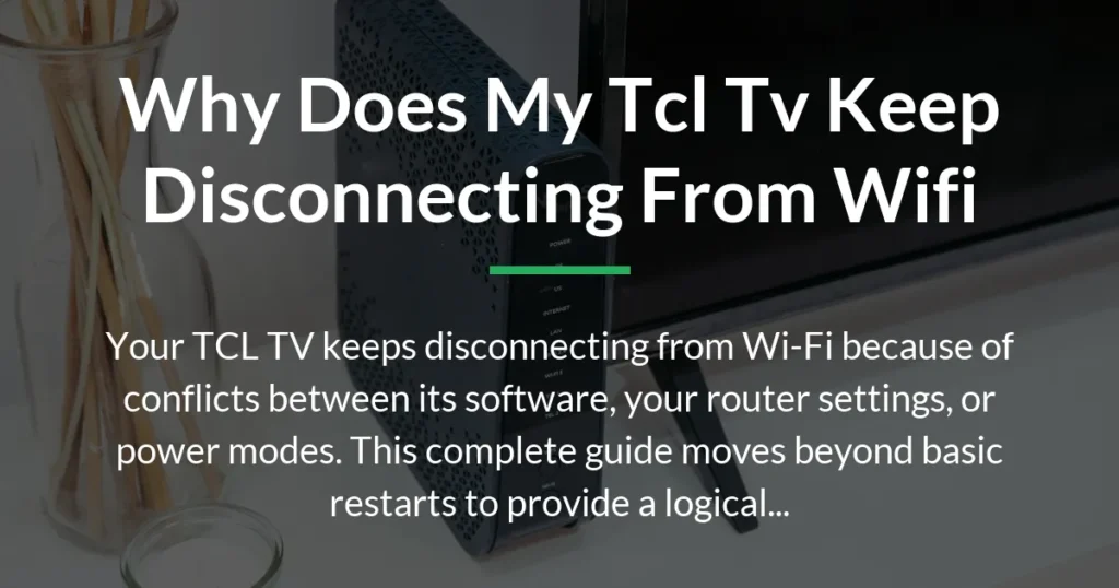 why does my tcl tv keep disconnecting from wifi